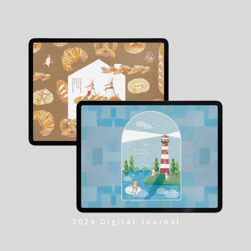 【数位】2024 狐吉小狐狸电子手帐 | 可跳转功能 送数位贴纸 - 电子手帐及素材 - 其他材质 