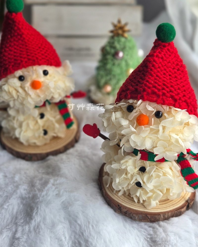 圣诞雪人/绣球花雪人/圣诞节礼物/圣诞节交换礼物/定制化 - 干燥花/捧花 - 植物．花 