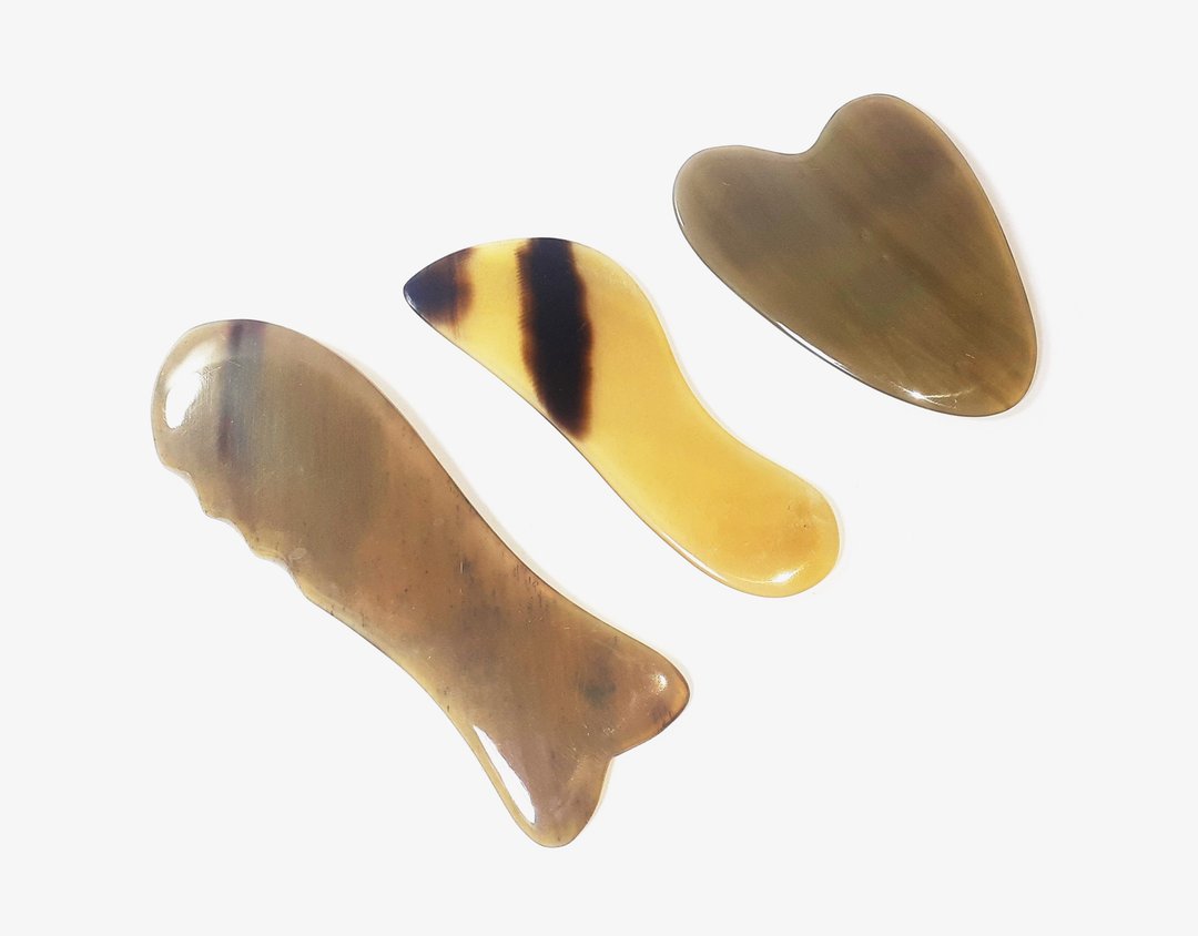 3PCS Handmade Gua Sha Facial Tool, Massage Tools for Face, Neck, Back, Body. - 脸部按摩/清洁工具 - 环保材料 咖啡色