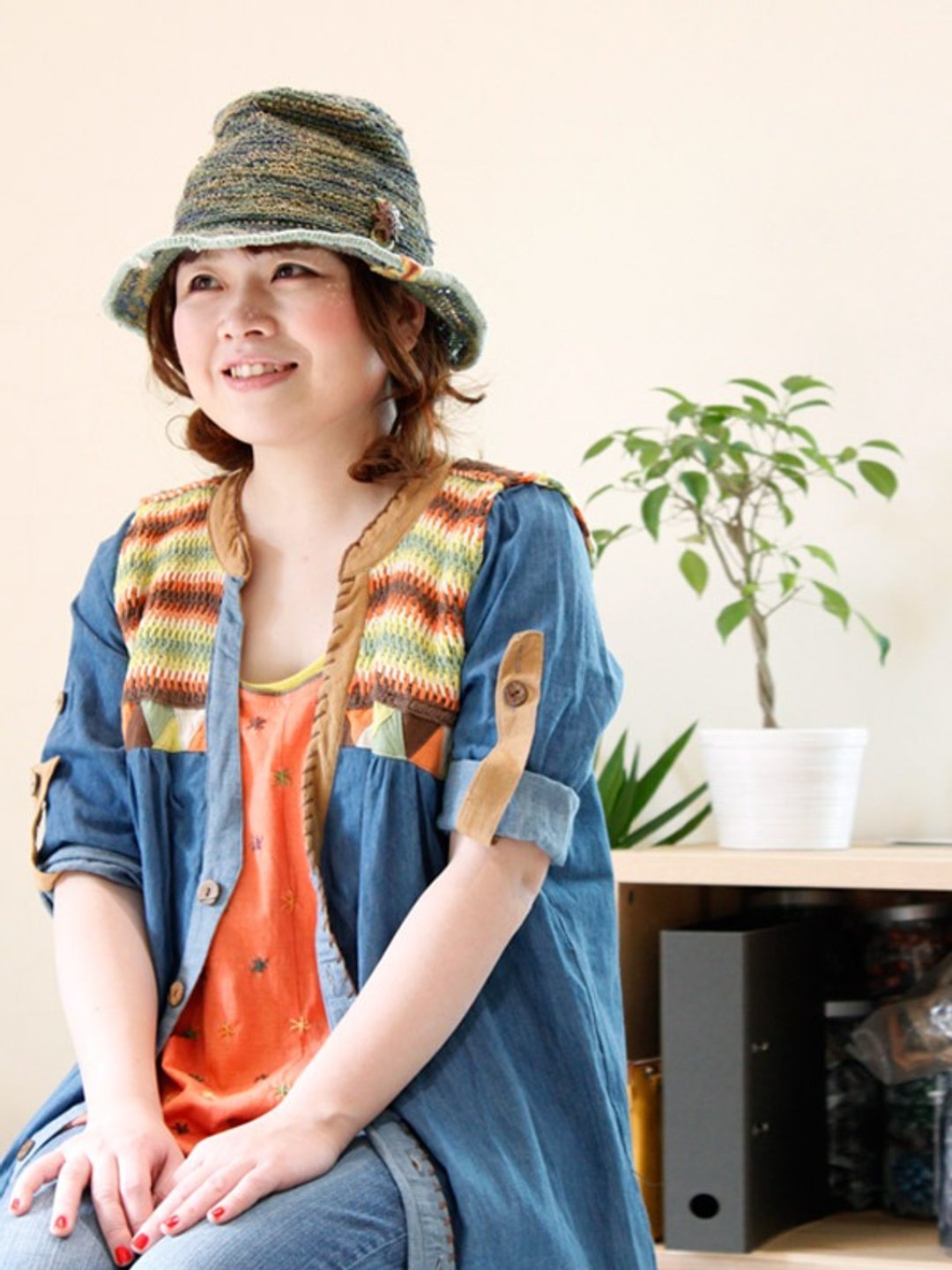 ☆ Hammock ☆ 彡 Hammock Tiedai Hemp Hat - 帽子 - 棉 蓝色