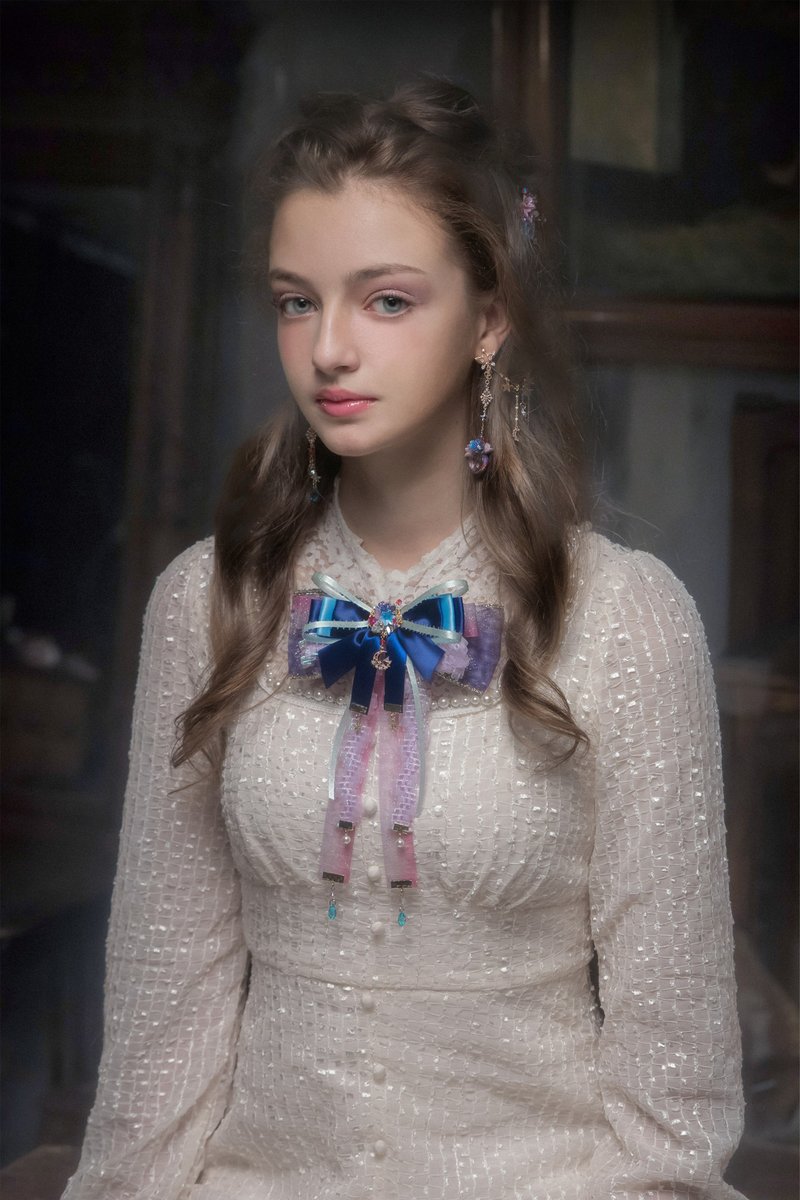 Valeria 婓夜 : 天使之礼丝带多用途头夹 - 发饰 - 粘土 蓝色