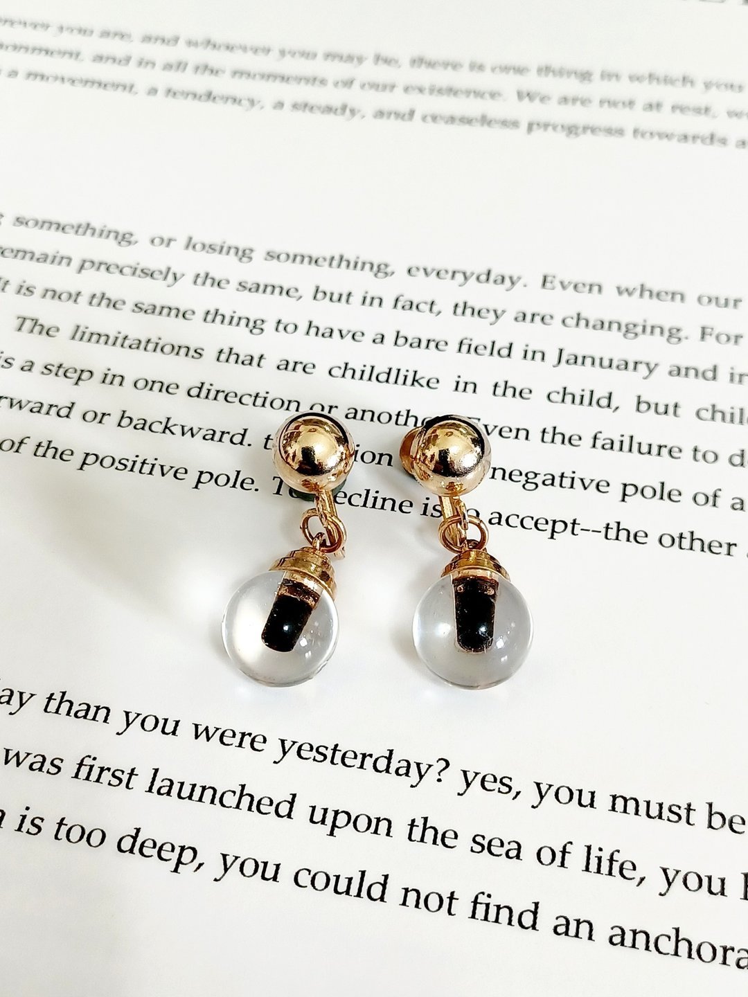 Avintage jewelry  奇趣灯泡造型 夹式耳环 - 耳环/耳夹 - 其他金属 