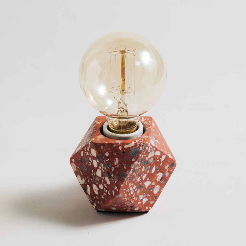 复古·磨石计划·多角磨石台灯(老屋红)│Good Form·好造形 - 灯具/灯饰 - 水泥 红色