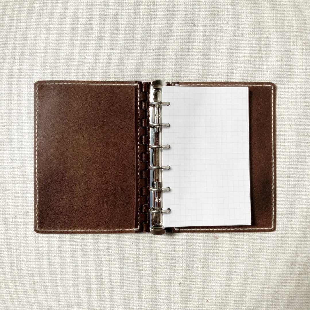 Pocket (Mini 6 孔) Organisers 皮革铰链系统手帐 棕色 - 笔记本/手帐 - 真皮 咖啡色