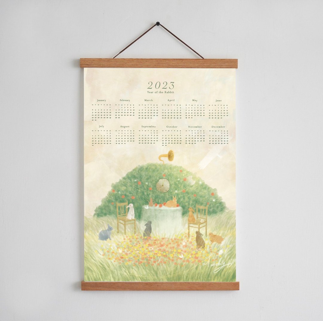 2023年历 \ 兔年年历海报 \ 兔子挂画 - 海报/装饰画/版画 - 纸 