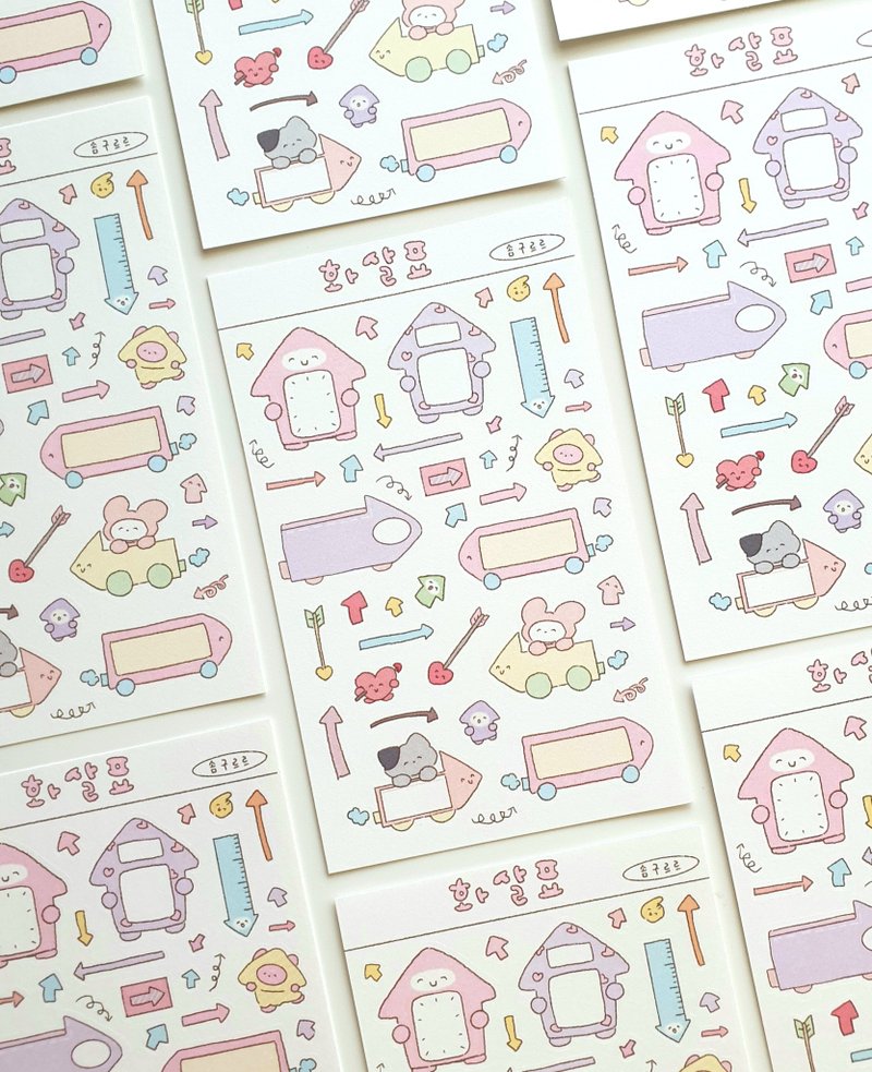 箭头贴纸 - 贴纸 - 纸 粉红色