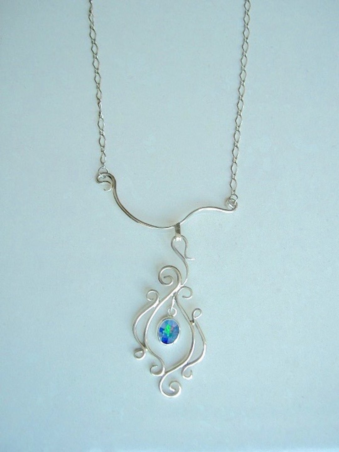 Mosaic opal necklace - 项链 - 宝石 蓝色
