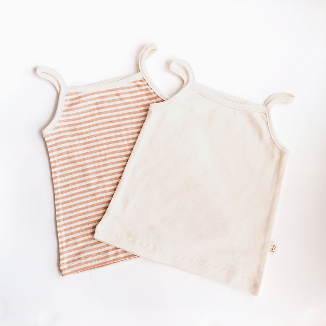 【cott organics】日本有机棉居家服无袖内着 (75-90cm) - 童装上衣 - 棉 多色
