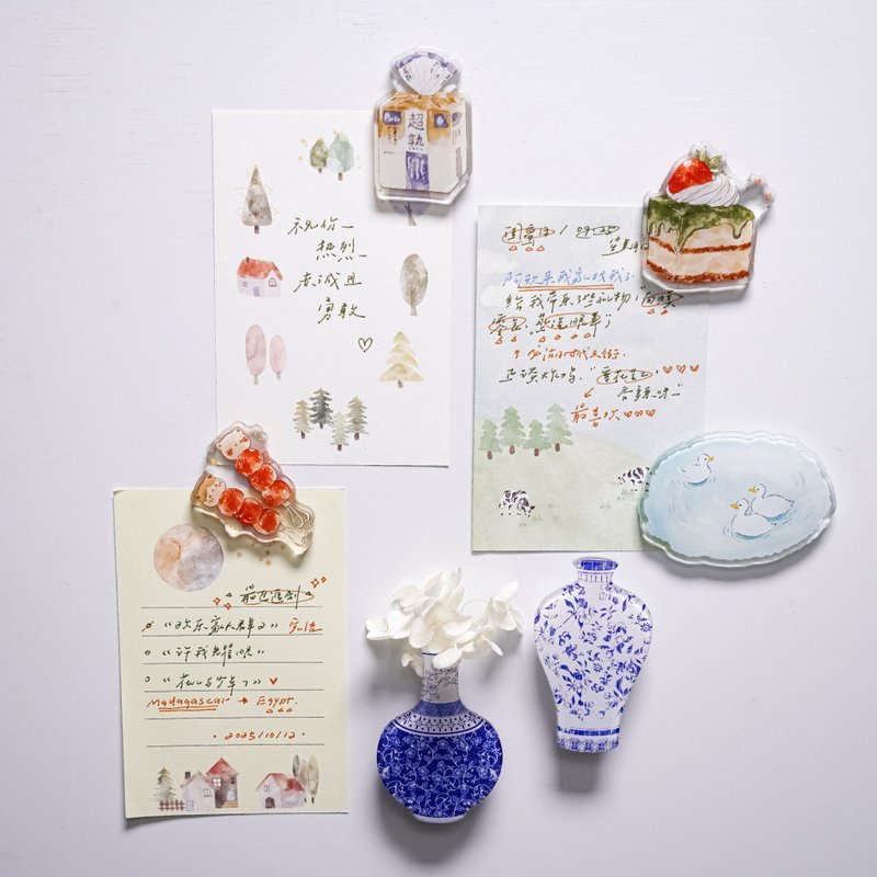 原创设计滴胶冰箱贴 花瓶可插画 - 便条纸/标签贴 - 塑料 
