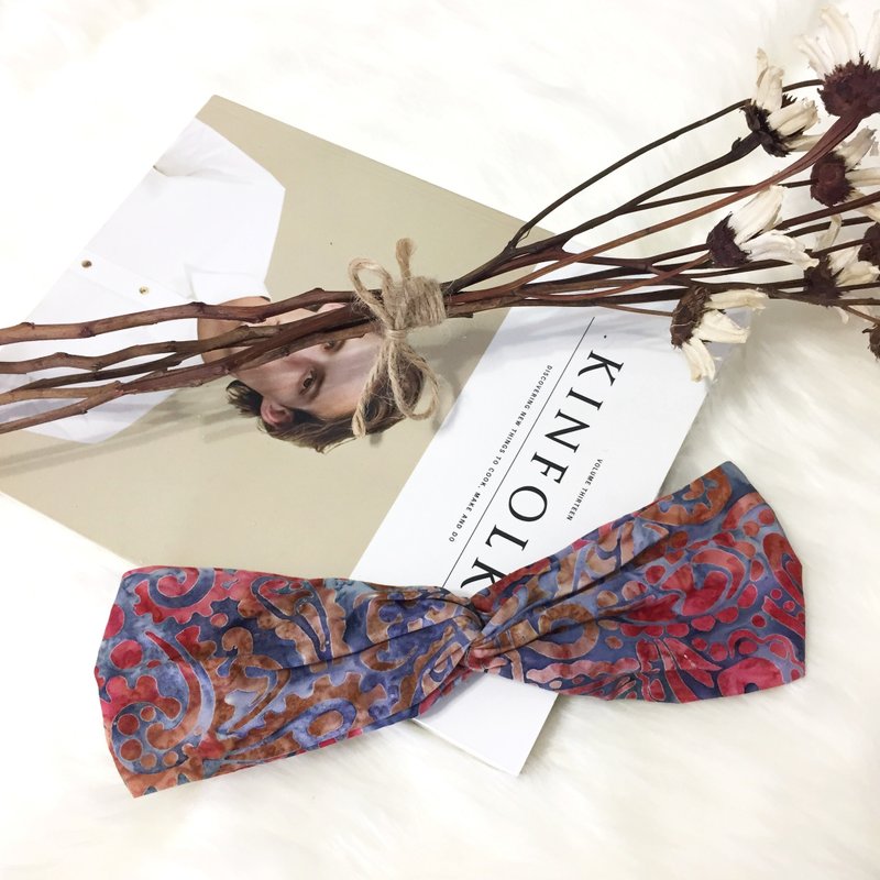 朱诺 / 红 蓝 紫 / 宽版 松紧手工发带 - 发带/发箍 - 棉．麻 