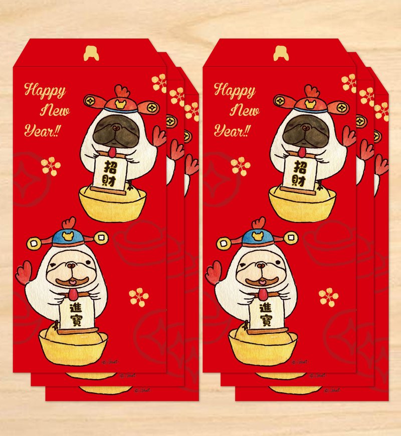 NEW-法斗红包袋-招财进宝法斗鸡（6入） - 红包/春联 - 纸 红色