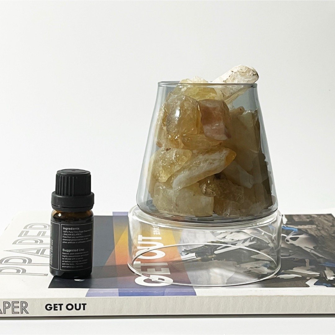 【Montagne】黄水晶 | 富士山晶矿杯 - 香薰/精油/线香 - 水晶 黄色