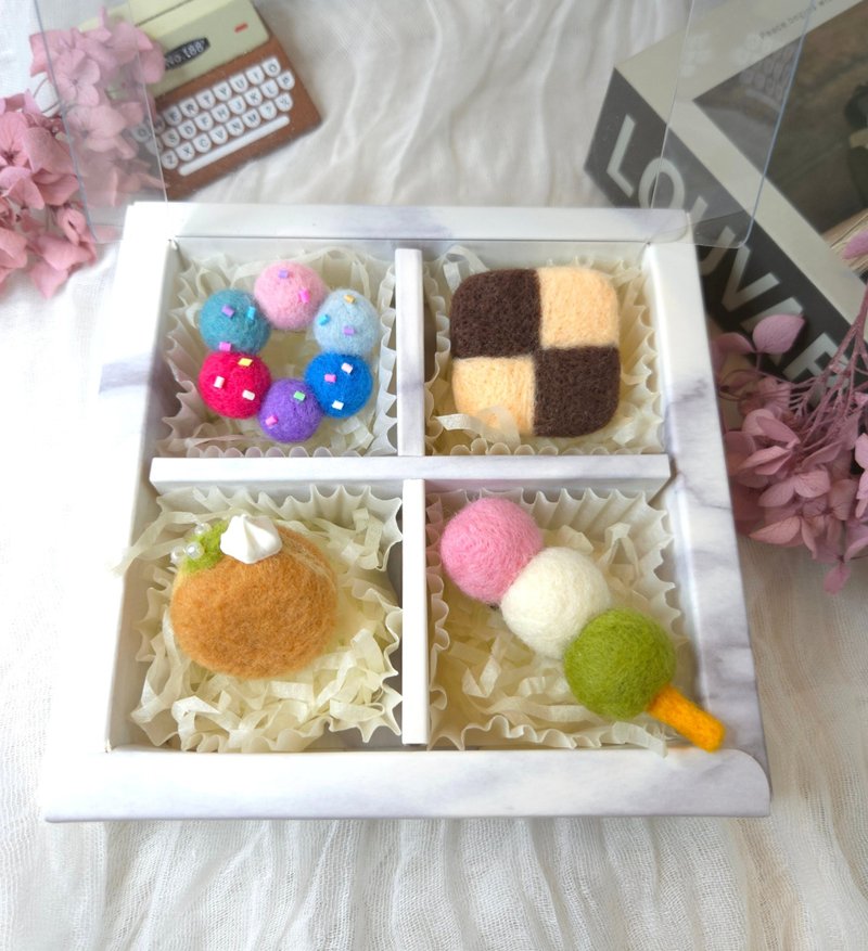 下午茶点心羊毛毡胸针礼盒 - 胸针 - 羊毛 多色