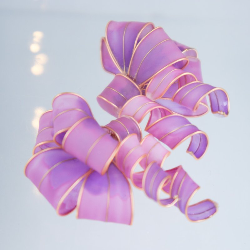 静谧粉耳针 - 耳环/耳夹 - 水晶 粉红色