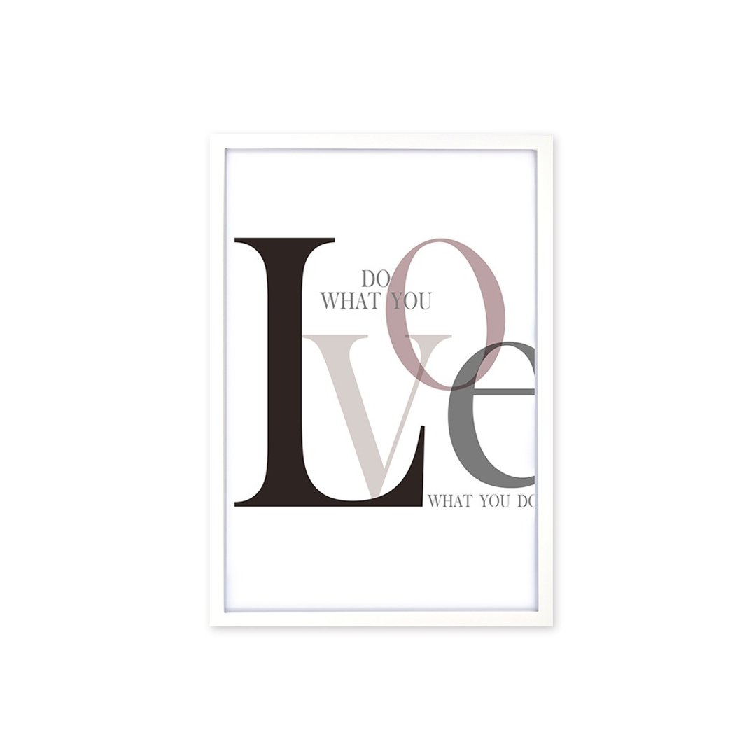 北欧风装饰画相框 Do What You Love 时尚款 白色框 63x43cm - 画框/相框 - 木头 白色