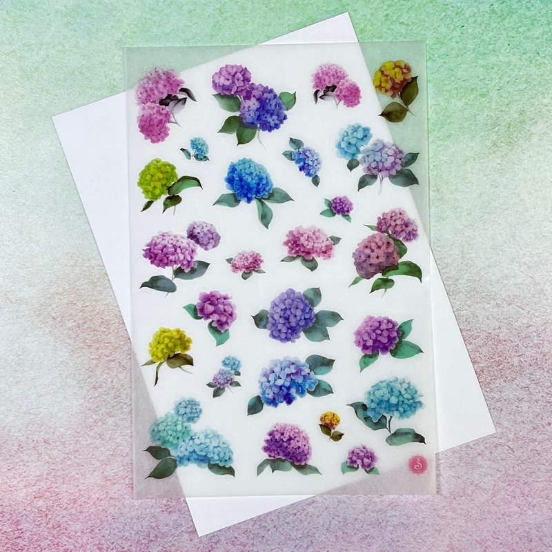 转印贴紙 绣球花 - 贴纸 - 纸 黄色