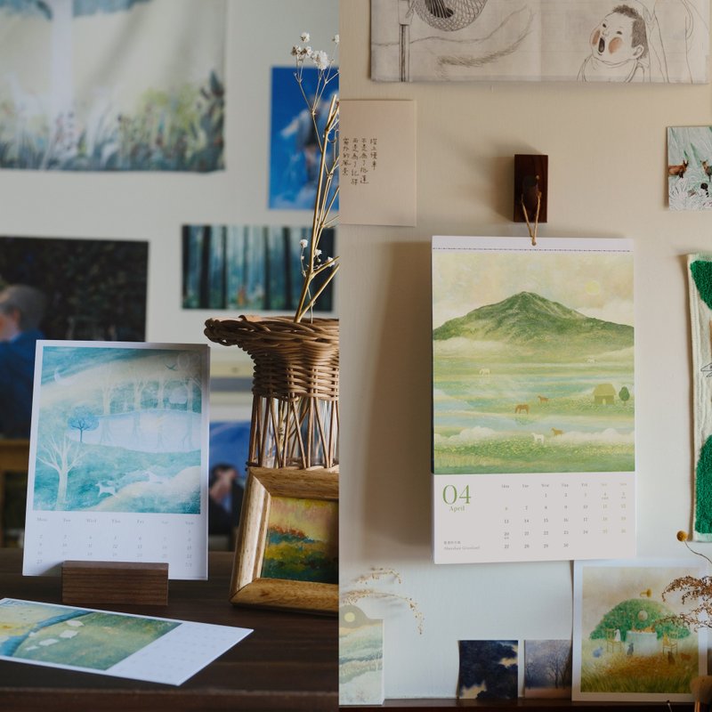 【 限定优惠组合 】2026挂历 + 木座卡片桌历 / 赠2026祝福卡 - 年历/台历 - 纸 