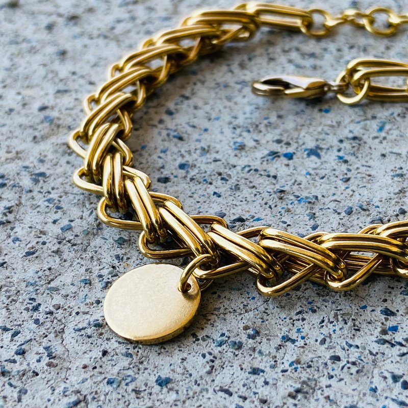 黄铜 手链 可定制姓名 S502 - 手链/手环 - 铜/黄铜 金色