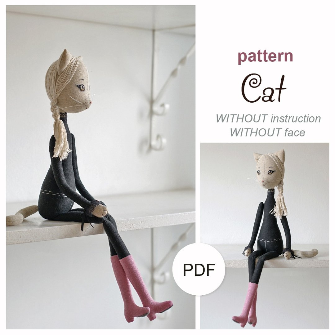娃娃猫图案，无需说明。 DIY 娃娃小猫。艺术动物娃娃。数字的 - 手工艺教程/工具书 - 其他材质 