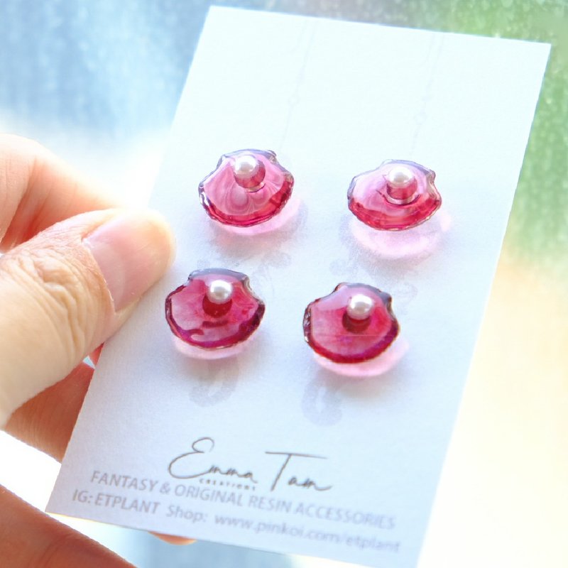 【秘蔵】Treasures Silver Earrings by ETPLANT - 耳环/耳夹 - 纯银 红色