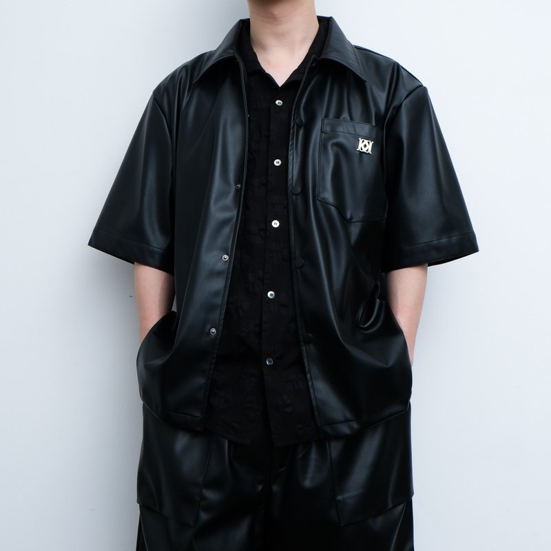 KAIKAI - Insomnia - 皮革短袖衬衫外套 - 男装外套 - 聚酯纤维 多色