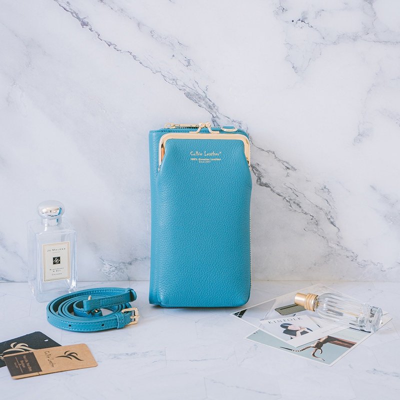 真皮手机口金斜背包 22325 水绿M - 侧背包/斜挎包 - 真皮 绿色