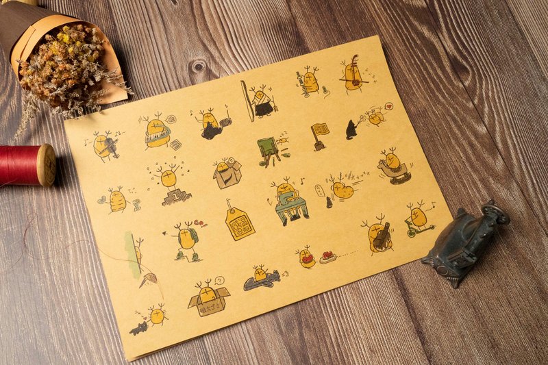 草头子手剪贴纸 - 贴纸 - 纸 