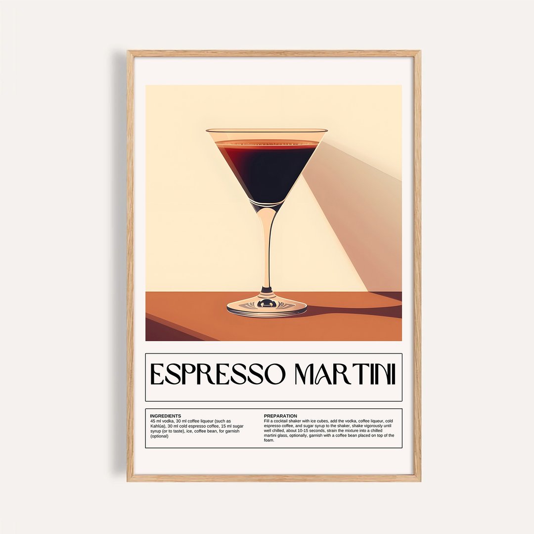 黑金浓缩马丁尼 Espresso Martini / 调酒艺术挂画 画芯 酒海报 - 海报/装饰画/版画 - 纸 
