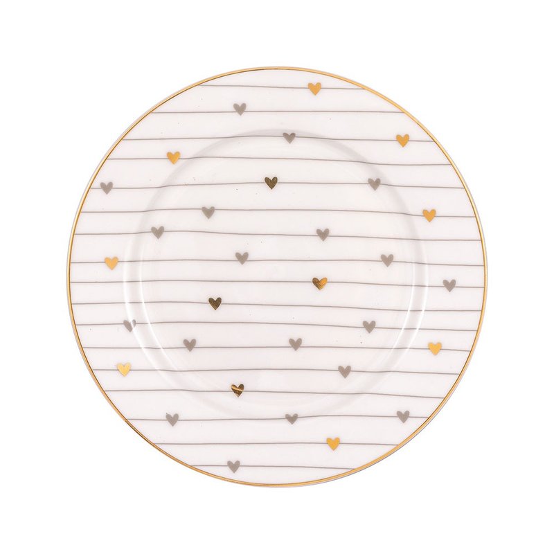 【新品】丹麦GreenGate Grace grey 餐盘15cm - 盘子/餐盘/盘架 - 陶 粉红色