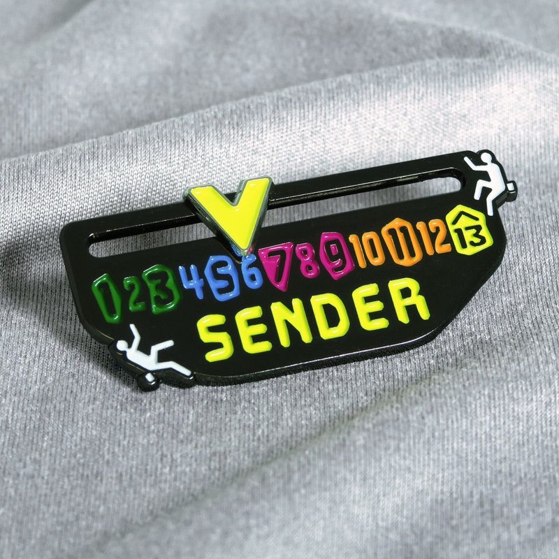 Sender 珐琅别针 – 送给登山者和抱石者的礼物 – 攀岩针 – 등반 - 徽章/别针 - 其他金属 多色