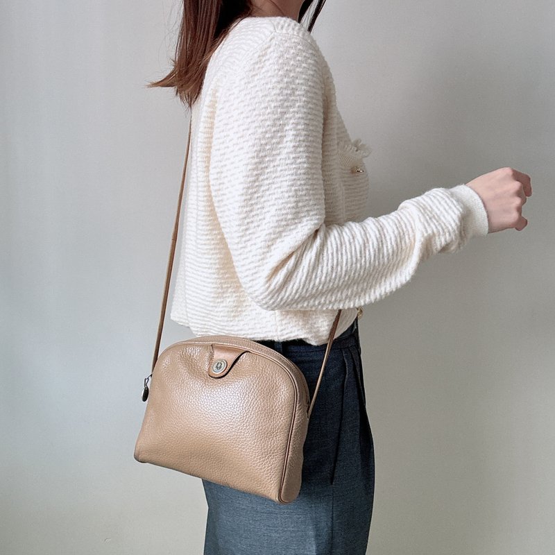 中古 Christian Dior 真皮斜背包 - 侧背包/斜挎包 - 真皮 卡其色