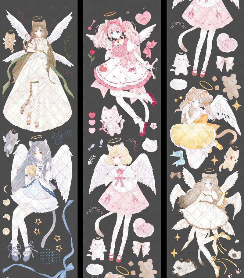 貓系少女 經典復刻 PET 紙膠帶 台灣製 - 纸胶带 - 其他材质 多色