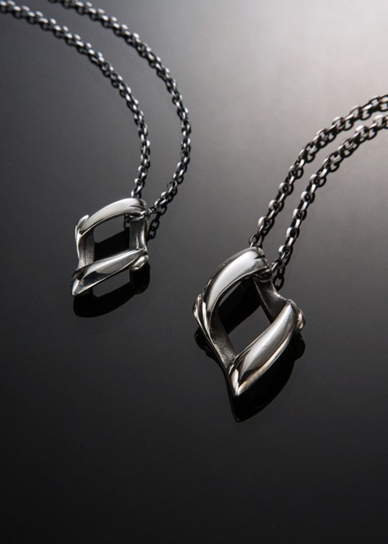 Ocean Collection PENDANT   | 简约菱形海洋项链 情人对链 - 项链 - 纯银 灰色