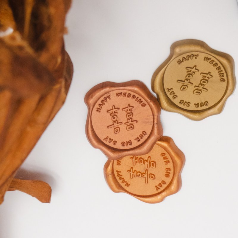 封蜡贴纸 喜帖贴纸 十入组 - 贴纸 - 其他材质 金色