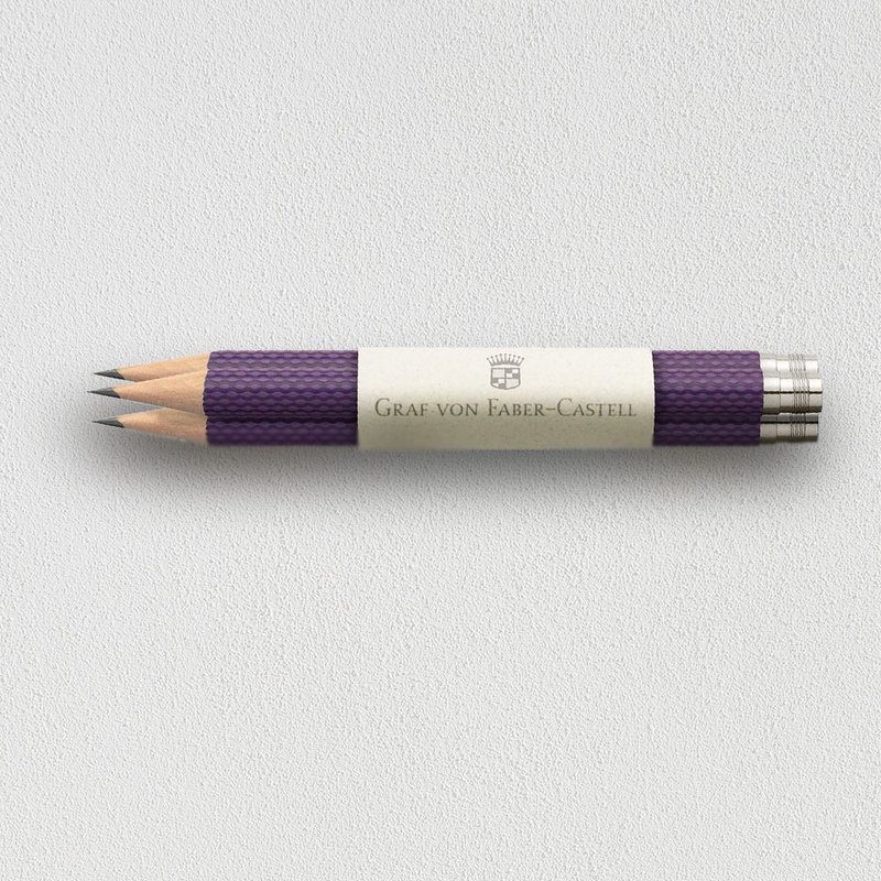 【Graf von Faber-Castell】补充用绳纹完美铅笔3入-紫罗兰 - 铅笔/自动铅笔 - 其他材质 紫色