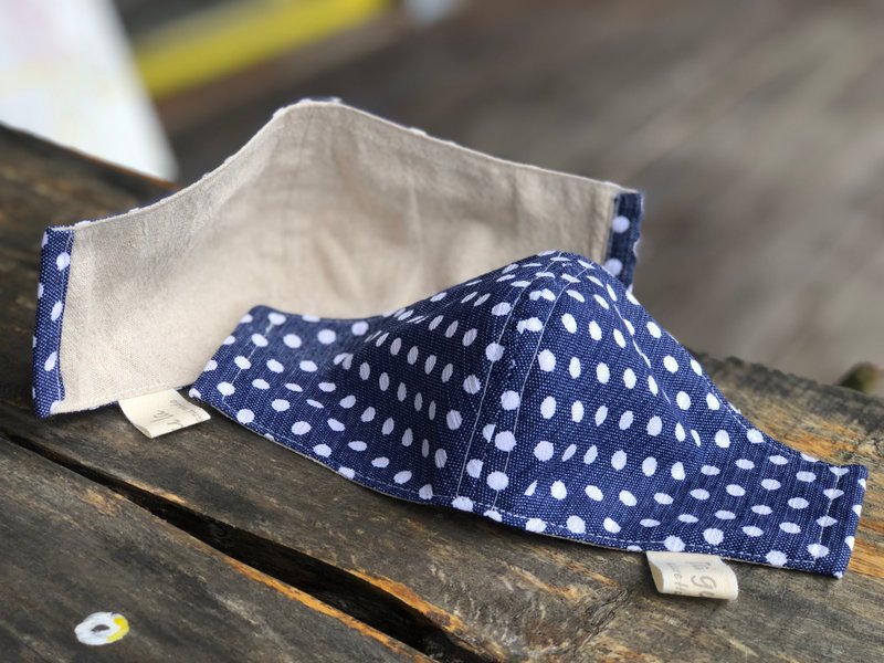 经典 丹宁点点 立体布口罩 - 口罩 - 棉．麻 蓝色