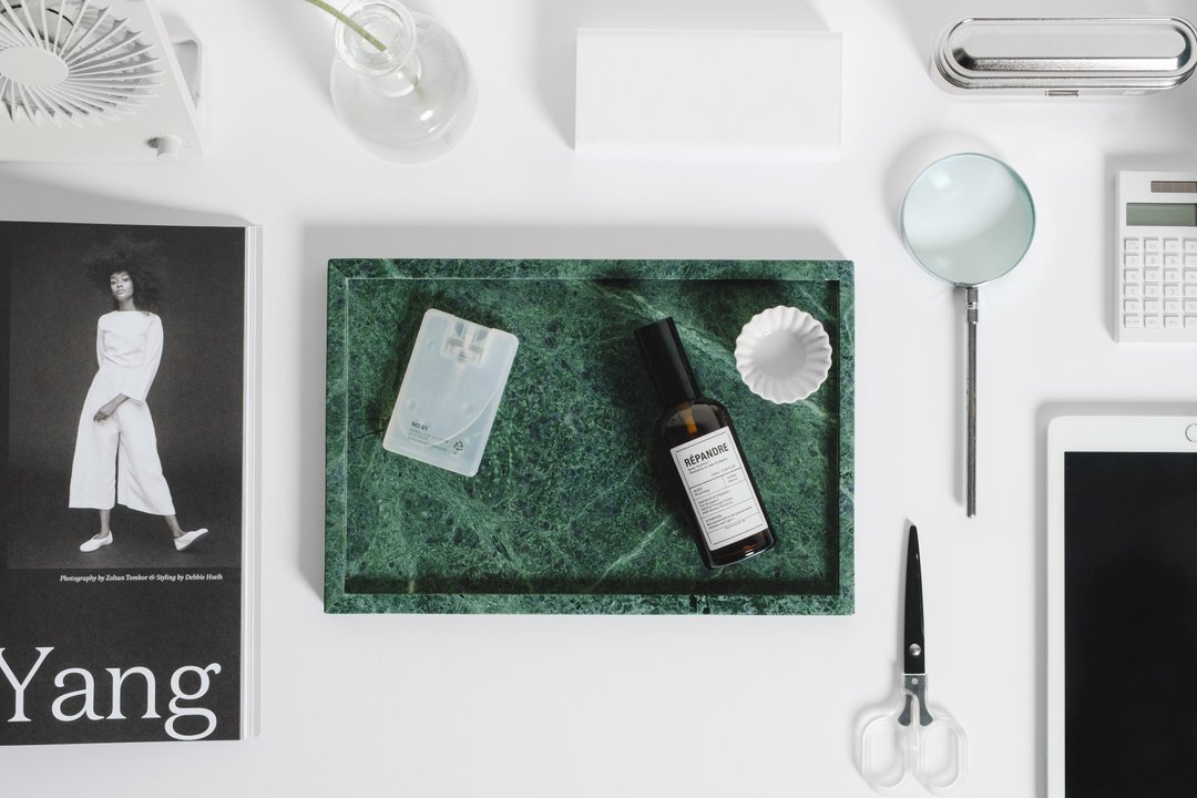 长方浅盘 Serpentine Rectangle Tray 大理石 台湾蛇纹石 - 收纳用品 - 石头 绿色