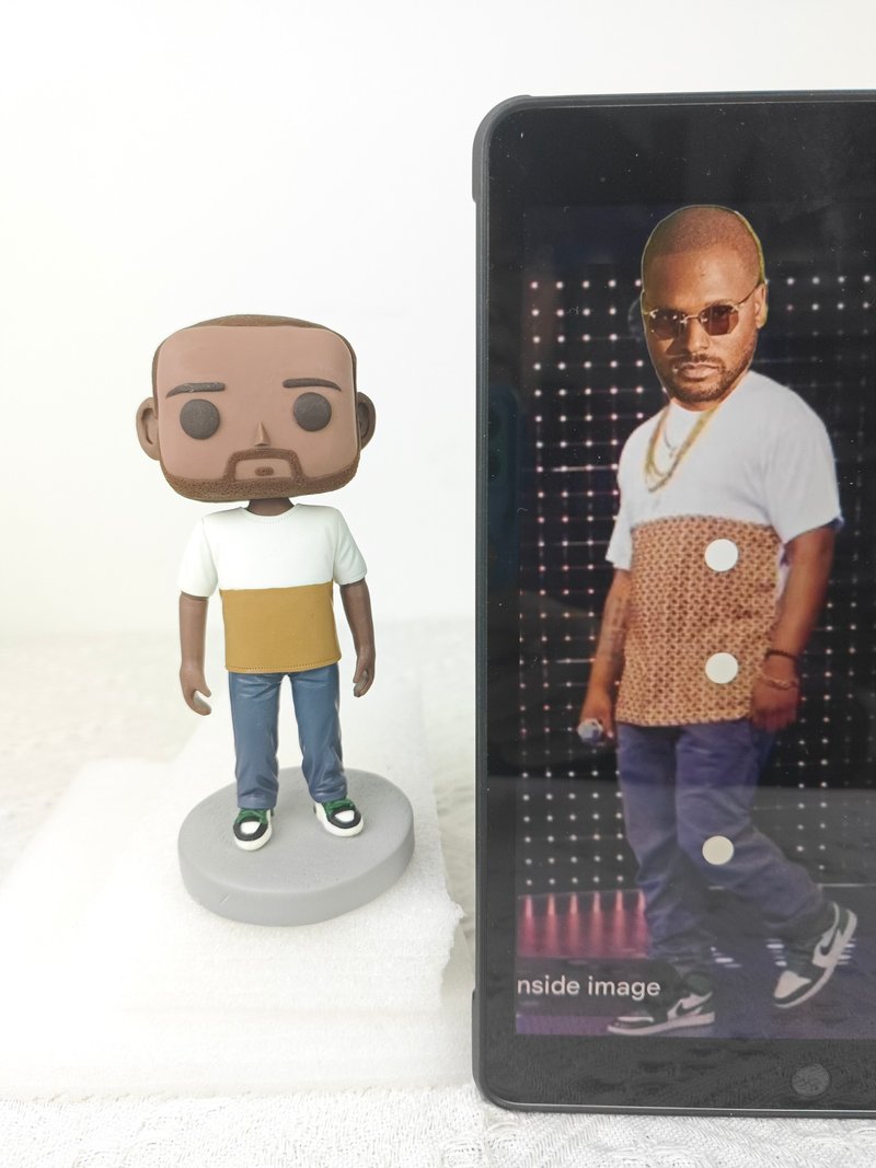 纯手工定制美国Funko Pop 自画肖像公仔娃娃男朋友老公生日礼物 - 玩偶/公仔 - 粘土 多色