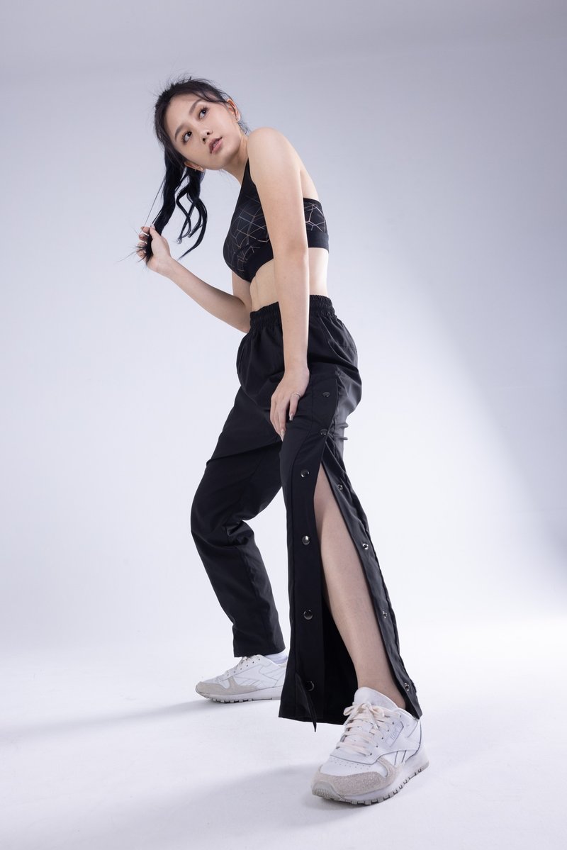 MJ 中性版排扣运动长裤(黑) - 男士长裤 - 其他人造纤维 黑色