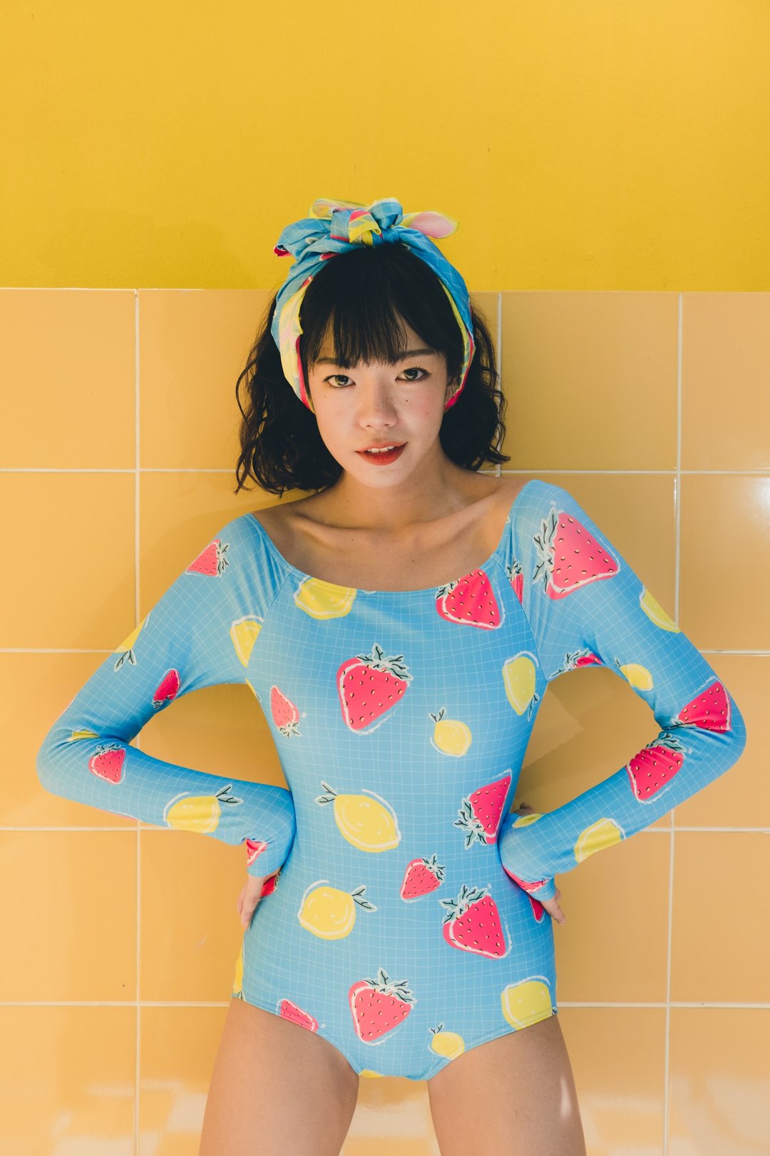 Lemon Pool / onepiece / swimwear / size S - 女装泳衣/比基尼 - 聚酯纤维 多色