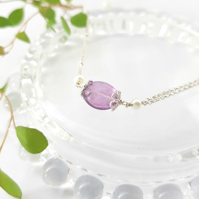 【ColorDay】6月诞生石-薰衣草微风萤石纯银手链 / Flourite / フローライト - 手链/手环 - 宝石 紫色