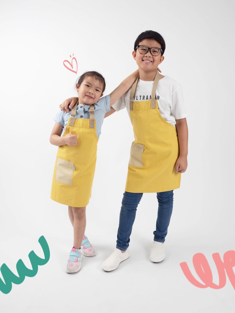 Pebble Kids 围裙（杏色、黄杏色） Pebble Kids 围裙 - 围裙 - 棉．麻 黄色