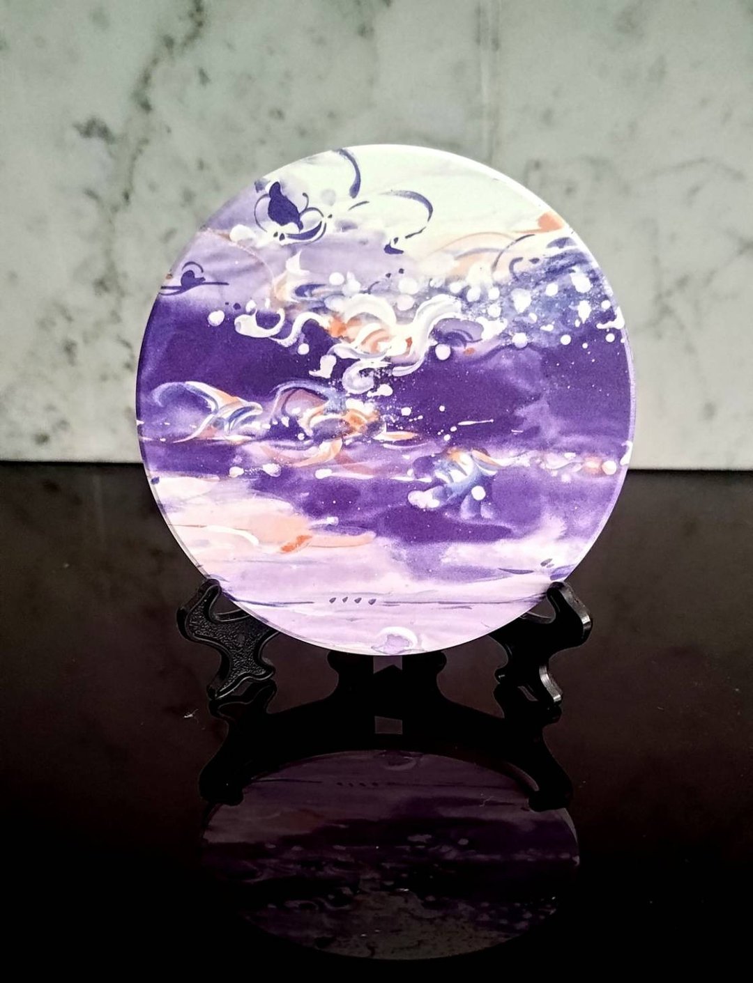 风水摆饰/观心禅艺术圆瓷 - 紫气东来/疗愈小物 - 摆饰 - 陶 