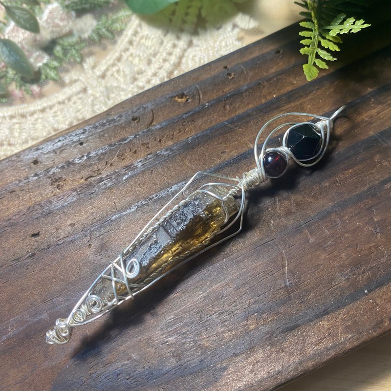 能量水晶项链灵摆-云砌-茶晶/烟晶/黑曜石/红石榴/矿石/水晶 - 项链 - 水晶 咖啡色