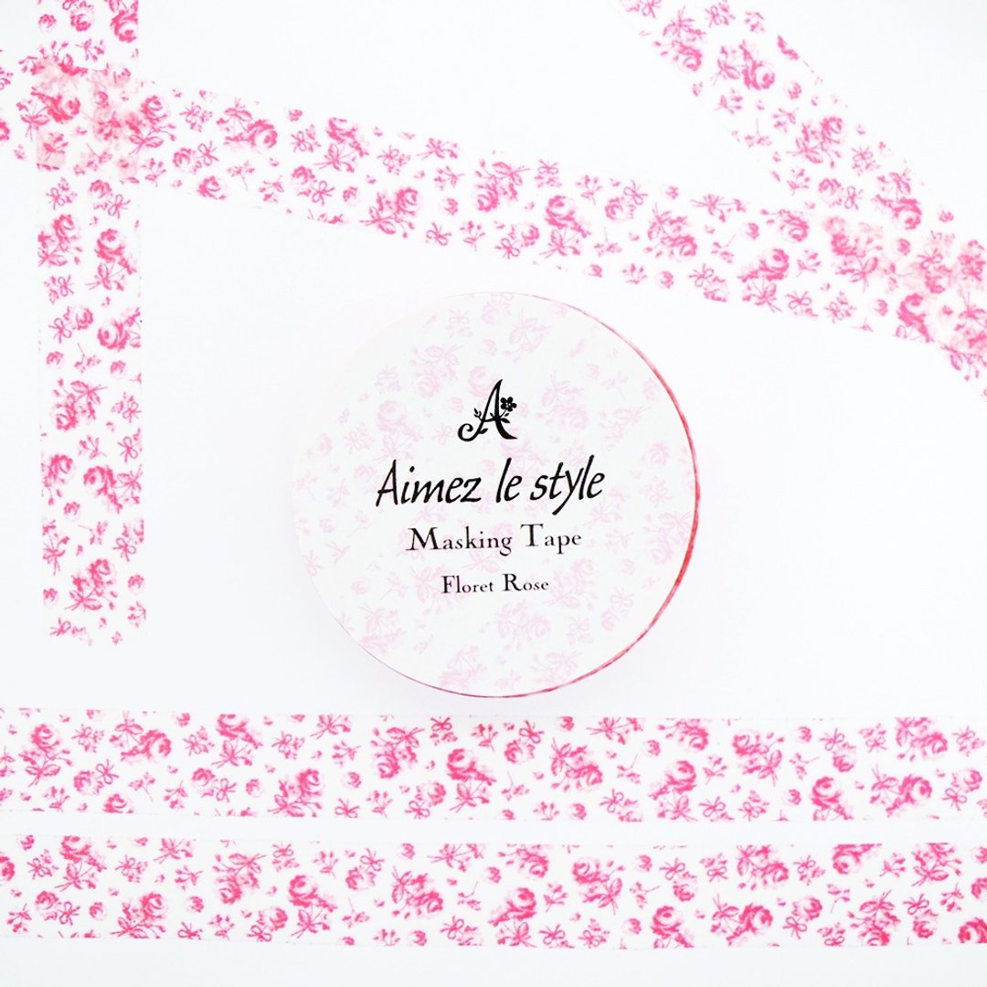 Aimez le style纸胶带-小花玫瑰<A03539> - 纸胶带 - 纸 多色