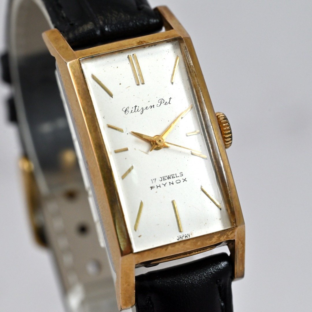 包邮复古 CITIZEN Pet 手动上链手表女式手表 17石Ref.6802 日本发货 - 女表 - 不锈钢 银色