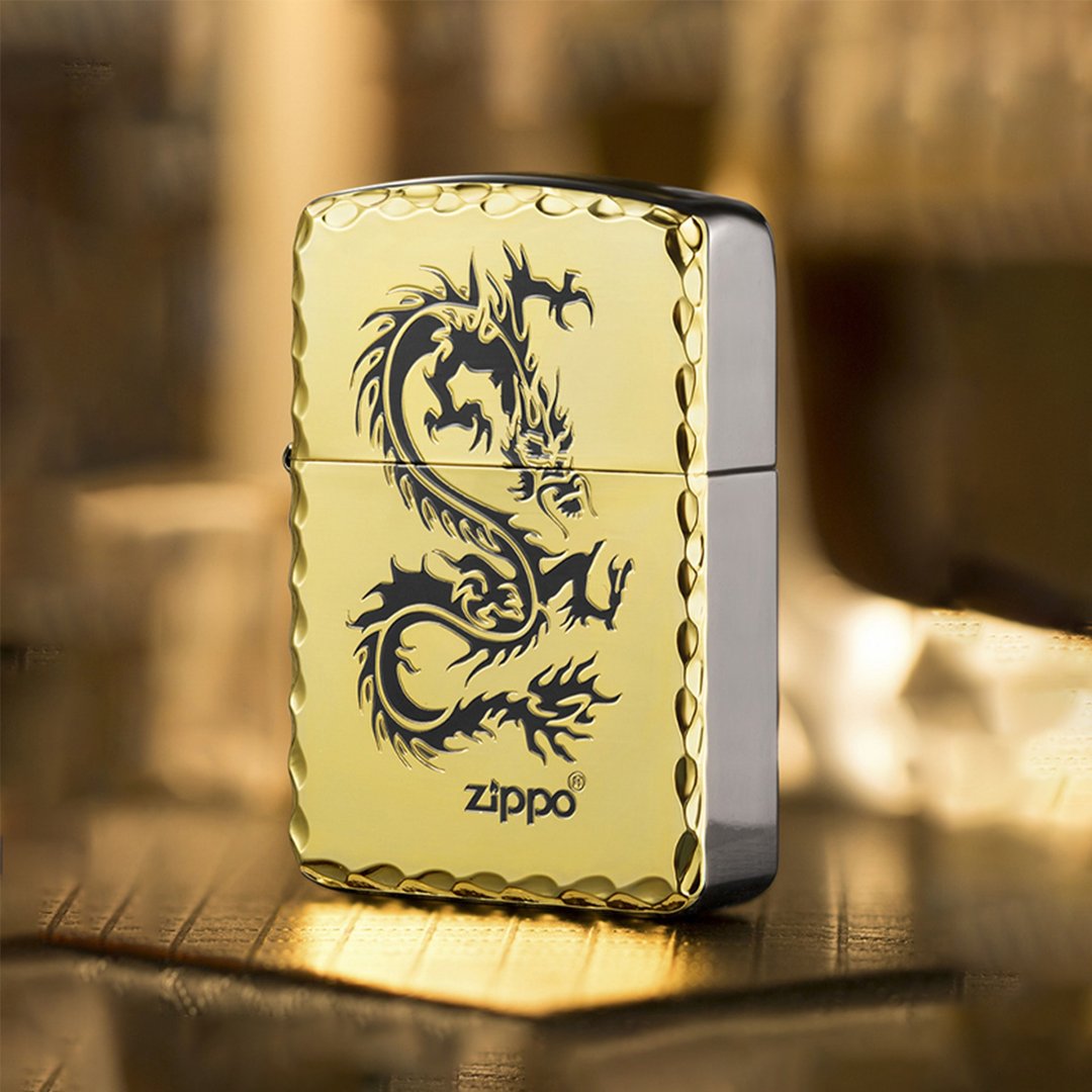 【ZIPPO官方旗舰店】 1941复刻金龙防风打火机 ZA-1-18A - 其他 - 铜/黄铜 金色