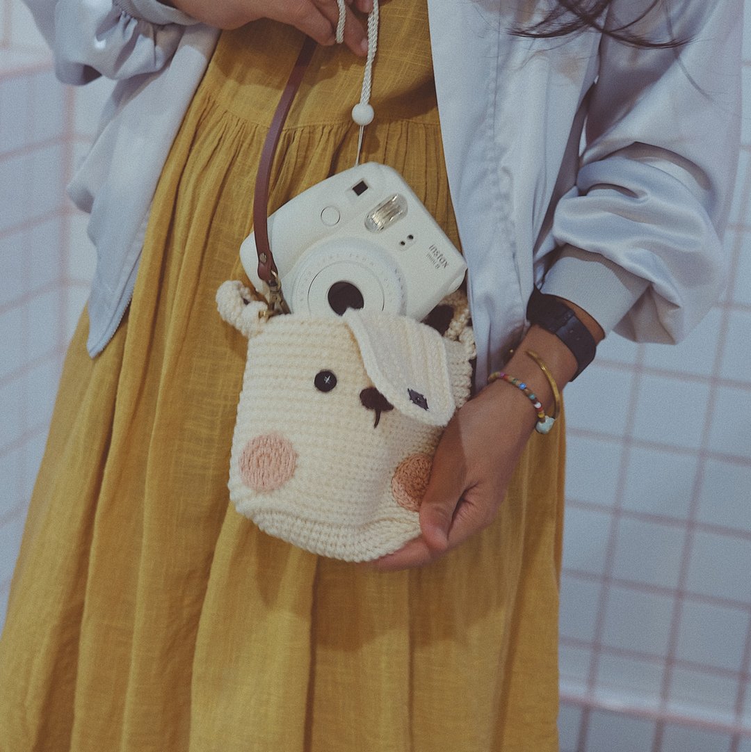 Fuji Instax Crochet Case - THE RABBI  | for Mini 25 / 50s / 8 / 90 / 70 / 26 / 9 - 相机 - 聚酯纤维 白色