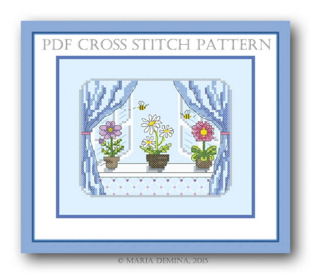 May window PDF cross stitch pattern - 手工艺教程/工具书 - 其他材质 
