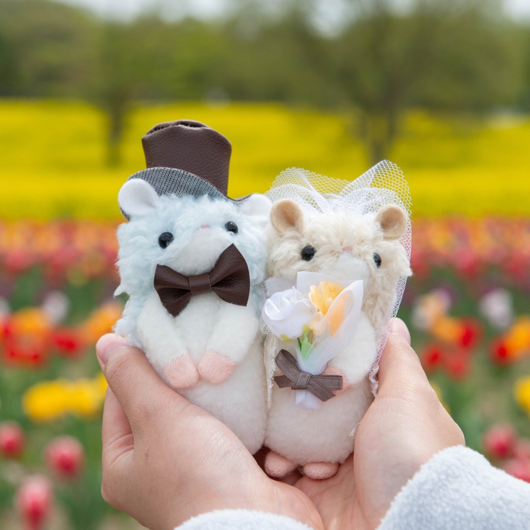 tottoco 仓鼠婚礼娃娃 - 水蓝色 × 米色 (Blue × Beige) - 玩偶/公仔 - 其他人造纤维 蓝色
